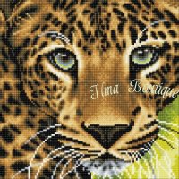 Crystal Art Kit Leopard op houten frame (30 x 30 cm) (Full)