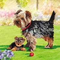 Crystal Card Kit Dogs Partial (18 x 18 cm)