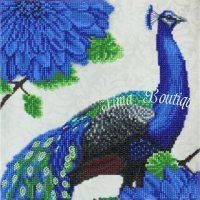 Crystal Art Kit Flowering Peacock op houten frame (30 x 30 cm) (Full)