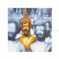 Crystal Art Kit Golden Buddha op houten frame (30×30cm) (Partial)