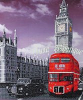 Crystal Art Kit Best of Britain op houten frame (portet 50 x 40 cm) (partial)