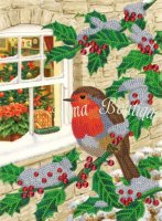 Giant Crystal Art Card Kit Robin at the Window Partial (29 × 21 cm)