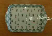 Koffie/thee dienblad groene boompjes Maat 20x14x2cm
