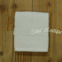 Gastenhanddoekje Wit, met witte schulprand