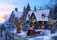 Crystal Art Kit Home for Christmas (40×50cm) (Partial)