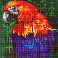 Crystal Art Kit Tropical Bird op houten frame (30 x 30 cm) (Full)