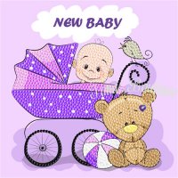 Crystal Card Kit ® New Baby Partial (18 x 18 cm)