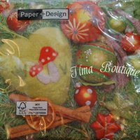 Groene decoratie 3-laags - 1/4 gevouwen papieren servetten pakje 20 st.