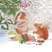 Crystal Card Kit ® Winter Friends (partial, 18x18 cm)