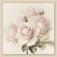 Vintage rose rozen 3-laags papieren servetten pakje per 20 st